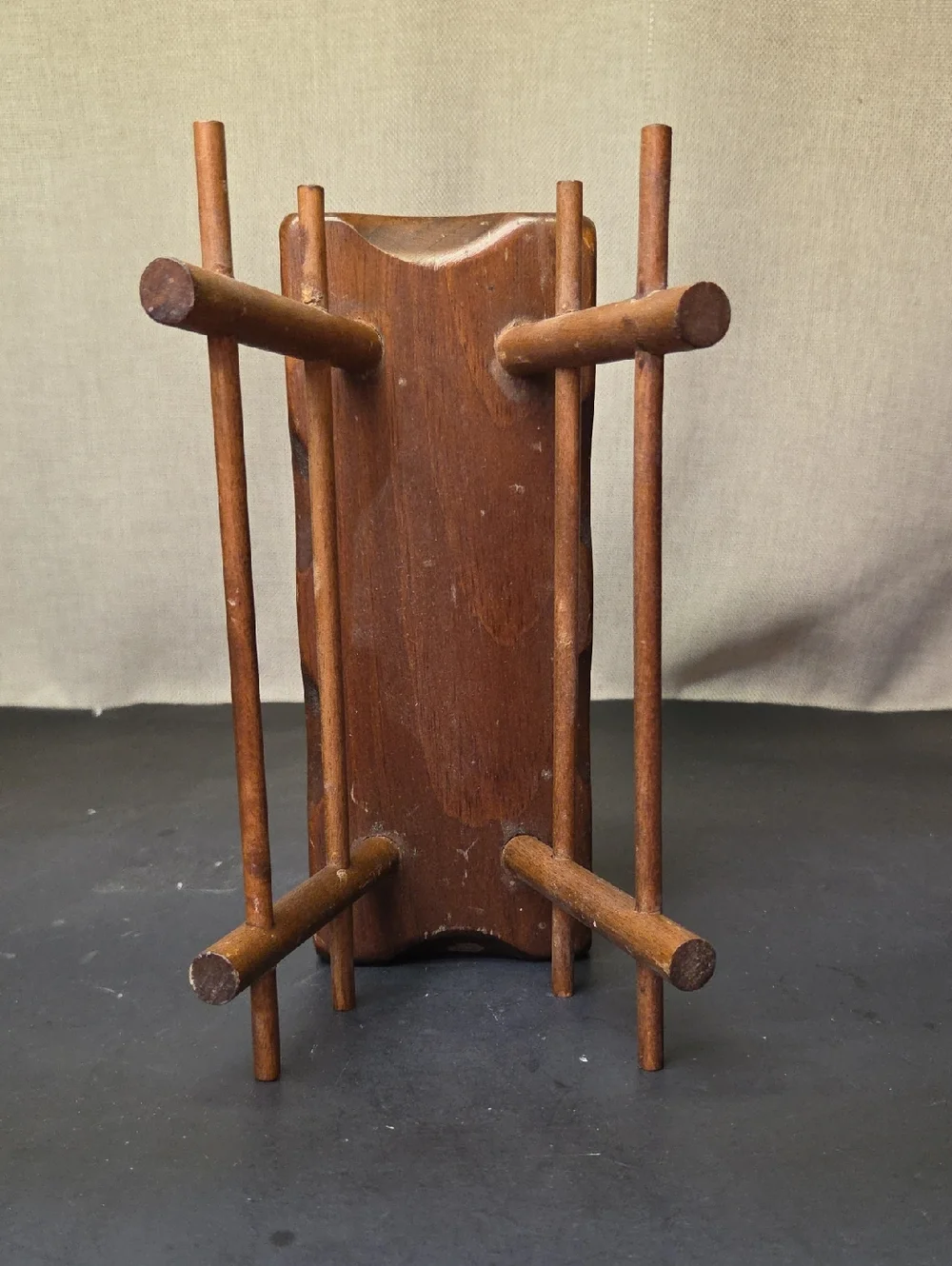 Vtg CORNWALL WOOD PRODUCTS Spindle Napkin/Letter Holder, S&P, Candle‎ Holders